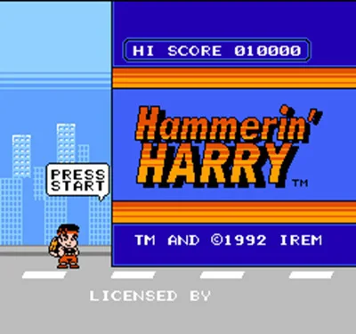 Hammerin' HARRY 60 Pin Game Card Free Region For 8 Bit Video Game Player