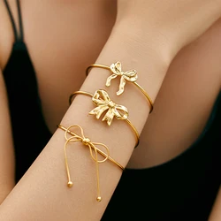 Loe| Women Stainless Steel Bow Bracelets. Adjustable. Lovely Chic Jewelry. Birthday Gift. Romantic