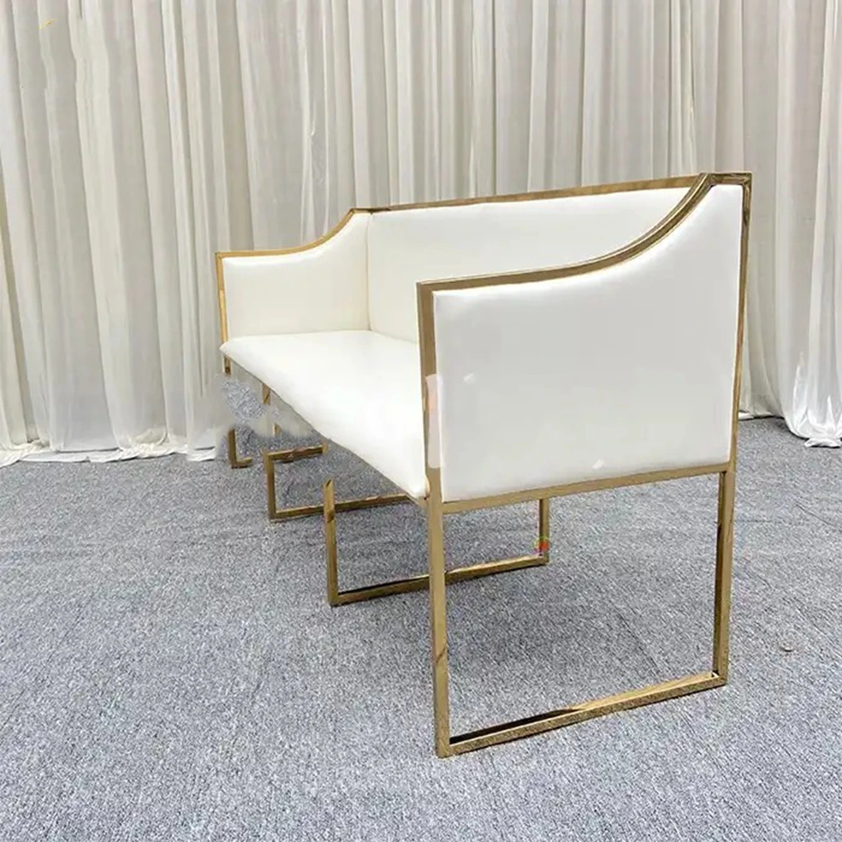 Sofá de lujo para decoración de boda, silla de novio y novia, de acero inoxidable, para recepción de eventos, 1 piezas/152