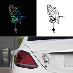 Car Interior Stickers Color Car Prayer Gesture Laser Stickers God Jesus Christ Fashion Car Body Styling Decorative Stickers