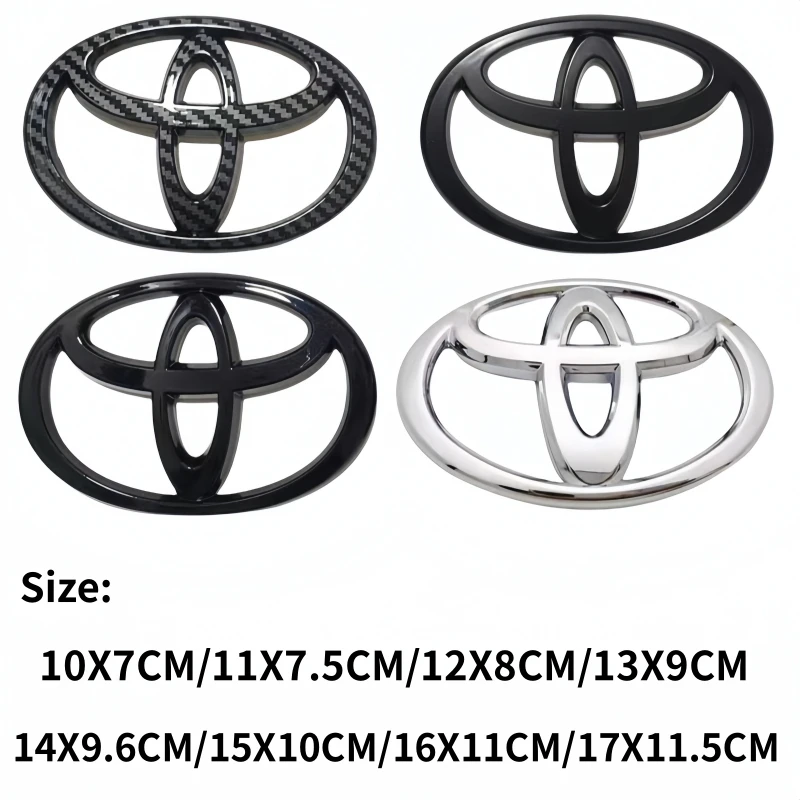 3D Car logo For Toyota series Front Head Grill Hood Bonnet Emblem Rear Tail Bumper Trunk Badge Corolla Camry RAV4 Hilux Yaris