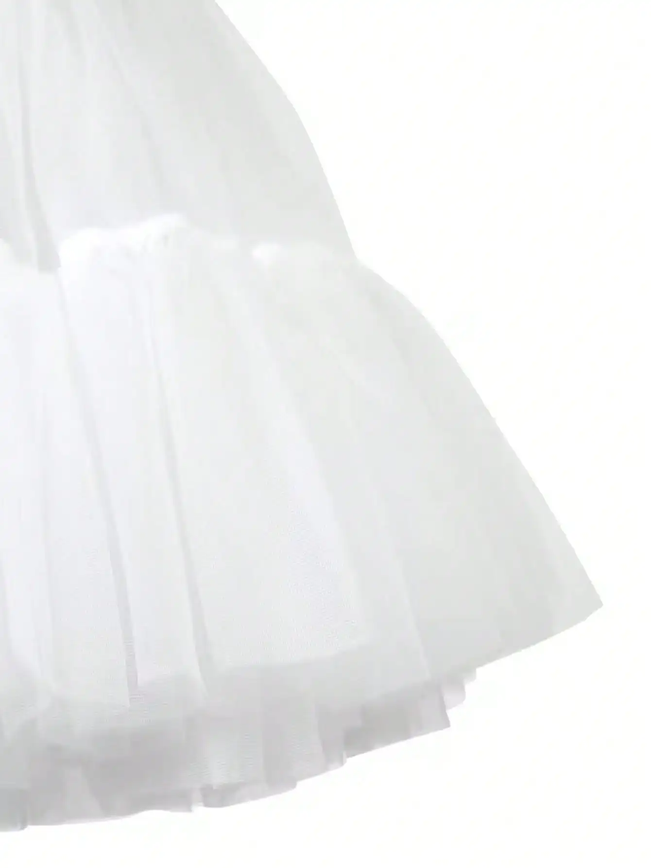 Eleganter Freizeitrock für Mädchen mit elastischem Bund, aus Mesh, einfarbig, Minilänge – Detail 7