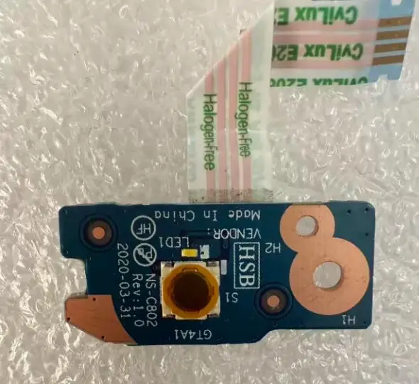 ORIGINAL BRAND NEW POWER BUTTON SWITCH BOARD FOR LENOVO ThinkPad T15 T14 P14s Gen1  NS-C802