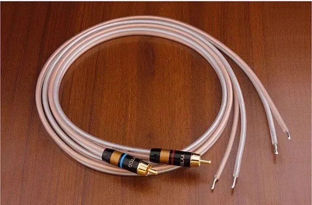 1 Pair RCA Speaker Cable Bare Wire Speaker To RCA Male Plug Replace Repair DIY Connector Adaptor To Bare Wire