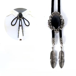 Retro British bolo ties denim tie Korean version men's suit shirt gemstone collar knot party clothing jewelry accessories