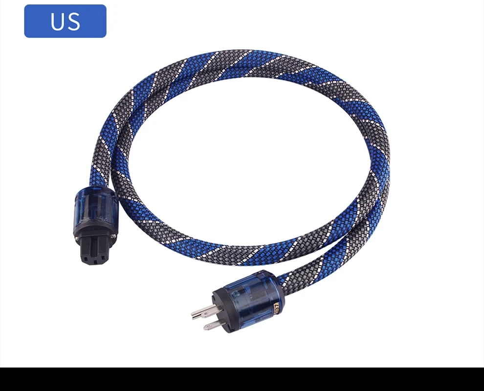 YYAUDIO Stromkabel HiFi OCC Audiokabel EU/US Vseries Connecter Amplificateur, Filter 1m 1,5m – Detail 12