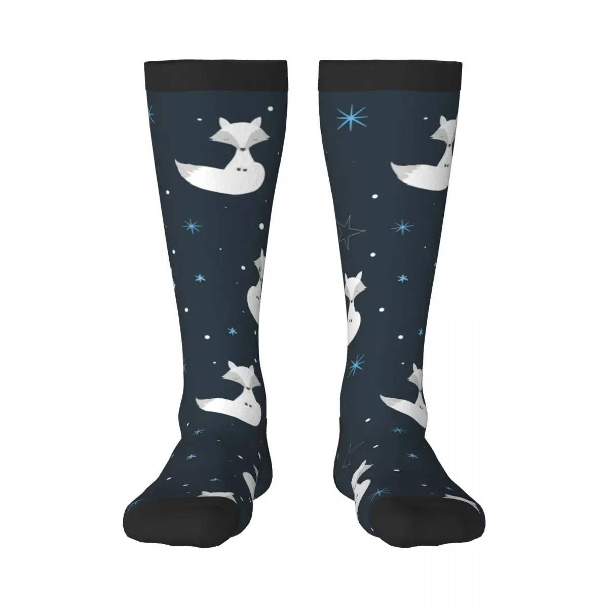 1 Pack Cute White Fox Over-knee Long Socks Middle High School Socks