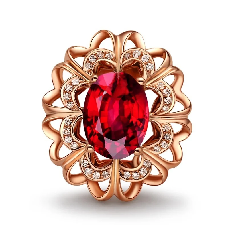 

8K Rose Gold Gemstone Stud Earrings Women's Jewelry Faionable Ele Diamond Embedded Faion Accories