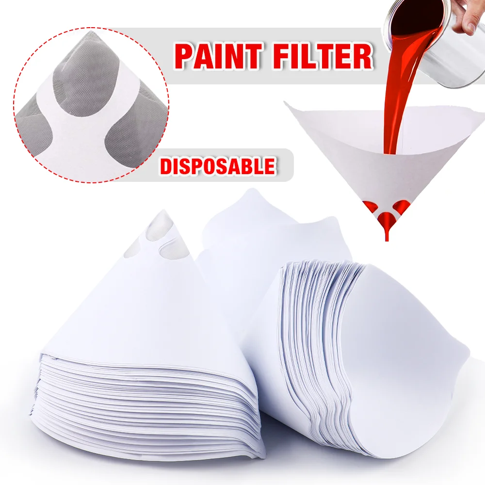 50/100/200 Stück Einweg-Farbfilter, Farbpapiertrichter, Haushaltsfilterpapierkegel, geeignet für Autolackfilterpapiertrichter, Fettfilterwerkzeug