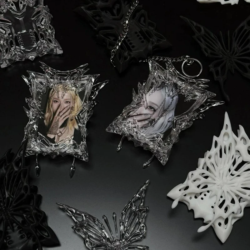 Aesthetic 3D Transparent Butterfly Photocard Holder Kpop Small Card Protector Card Display Cover Advanced Sense Card Cover