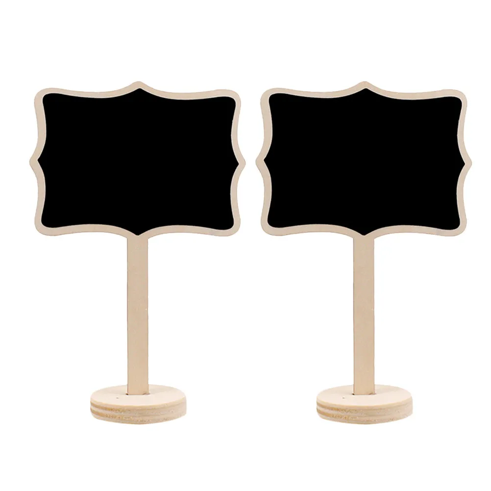10Pcs Eco Friendly Wooden Chalkboard Mini Floral Message Board Table Number Display Stand for Wedding Party Office School Decor