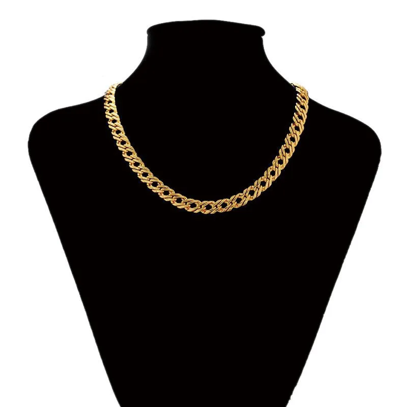 XP Jewelry --( 50 cm x  9 mm )  24 K Pure Gold Plated Weave Chain Necklaces For Men Women Fashion Jewelry