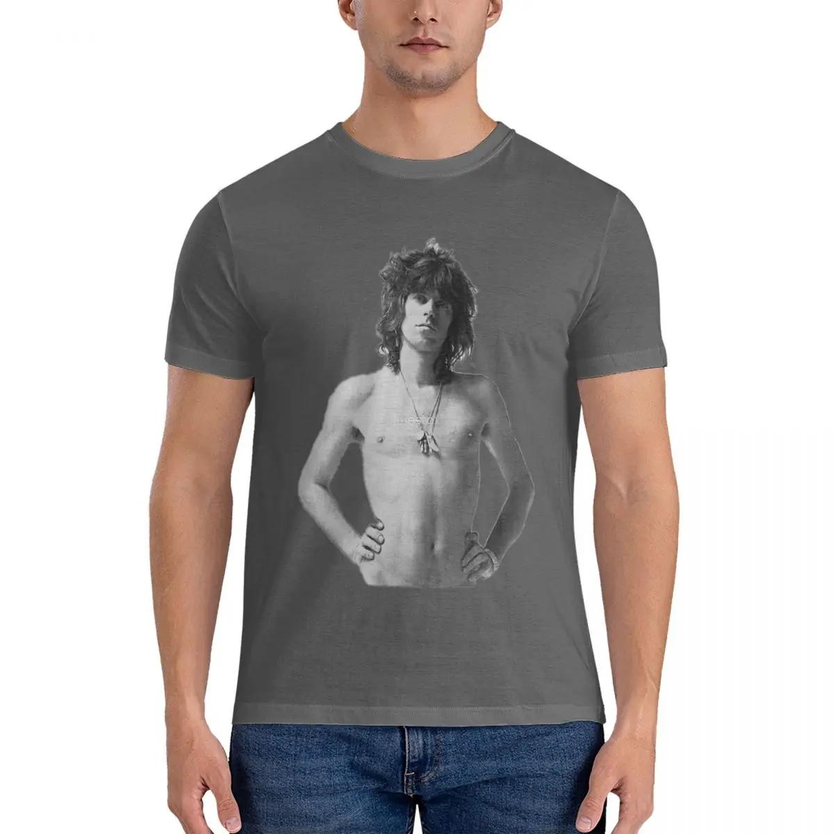 Hipster KEITH STONES SUPER COOL T-SHIRT T-Shirts Men Crewneck Pure Cotton T Shirts Mick Jagger Short Sleeve Tees Printe Clothing