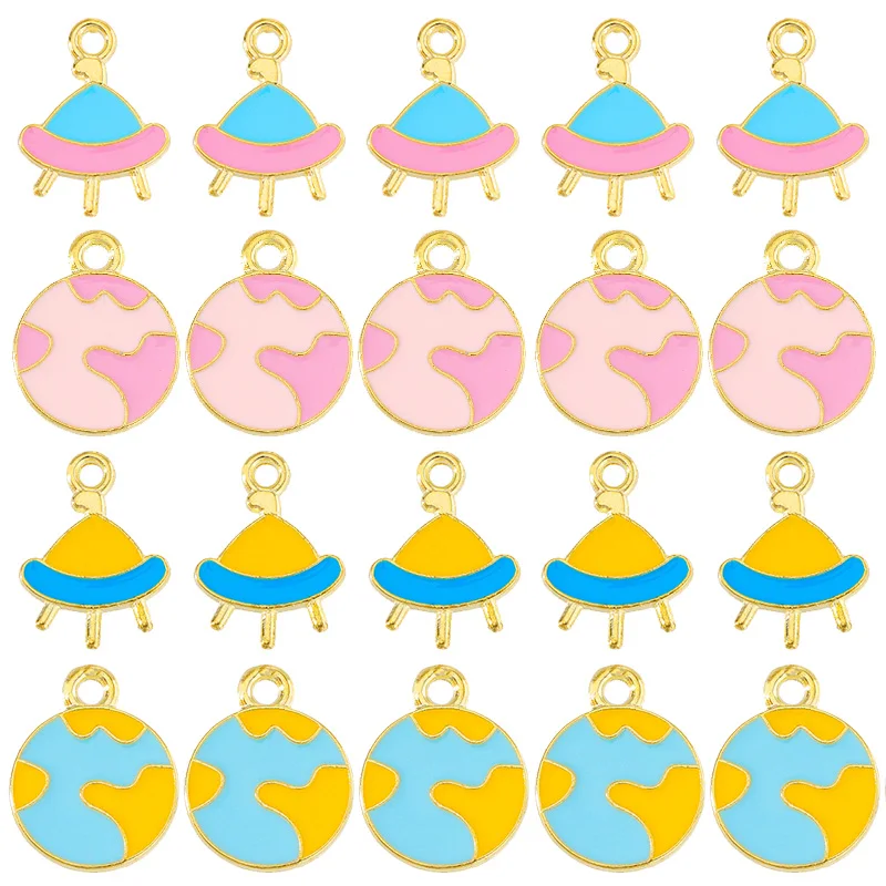 15Pcs/Set Enamel Planet Space Star Moon Charms Pendants for Women's Bracelet Earrings Necklace DIY Handmade Supplies Wholesale