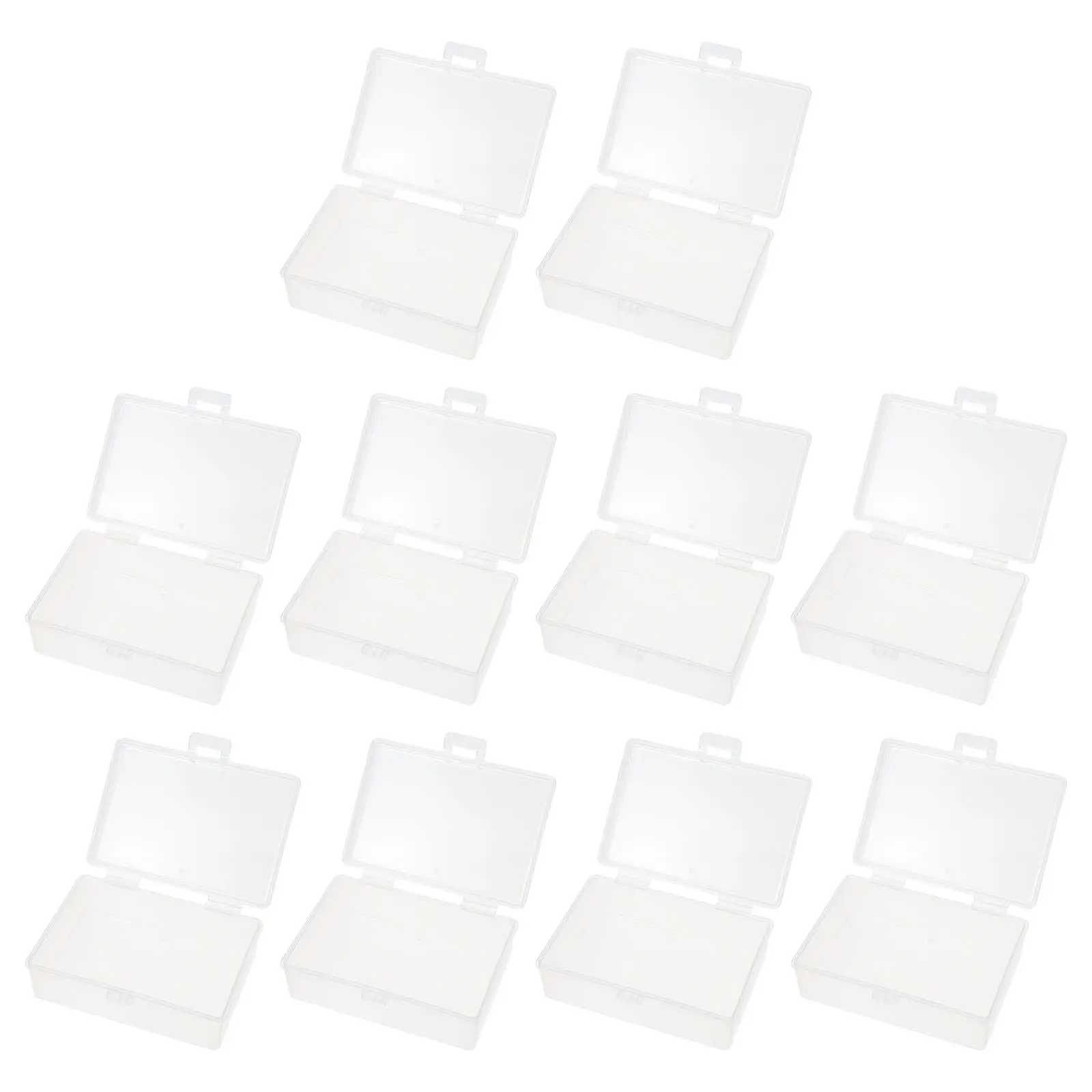 10 Pcs Card Box Business Container Holder Transparent Trading Boxes Cards Storage Case