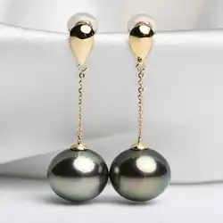 Fashion 16MM Peacock Blue Shell Pearl Earrings 18K Ear stud Halloween Diy New Year Beautiful  Mother's Day Women