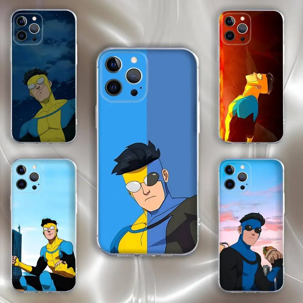 

I-Invincible-Cartoon Phone Case For iPhone 16,15,14,13,12,11 Pro,Max,Plus,X,XS,XR,SE,Mini Transparent Silicone Soft