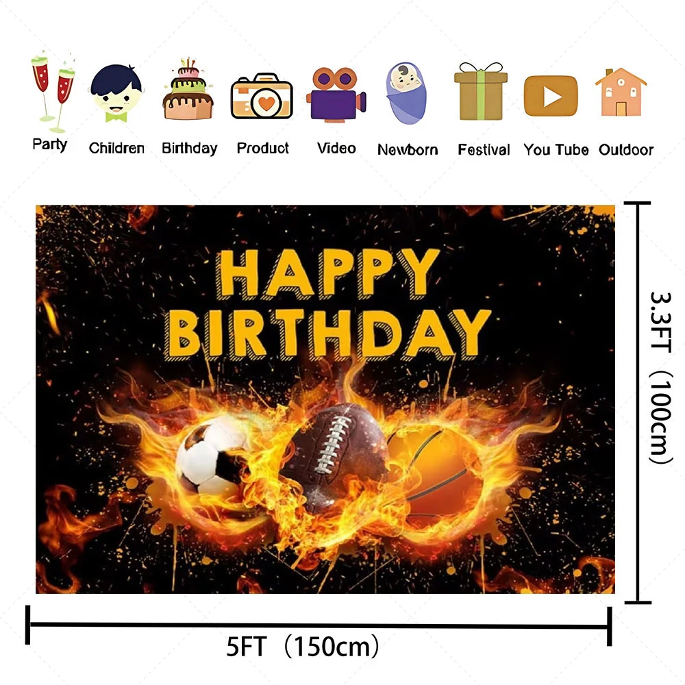 Boys Basketball Theme Birthday Decoration Backdrop Custom Basketball Court Birthday Party Sports Game Photography Background