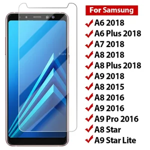 فيلم واقي شاشة زجاجي مقسى 9H لهاتف Samsung A7 2018 A750 A6 A8 Plus Galaxy A9 Star Lite Pro 2016 أفضل 8 مبيعا سامسونج A9 2016 الشاشة الأمامية - No3