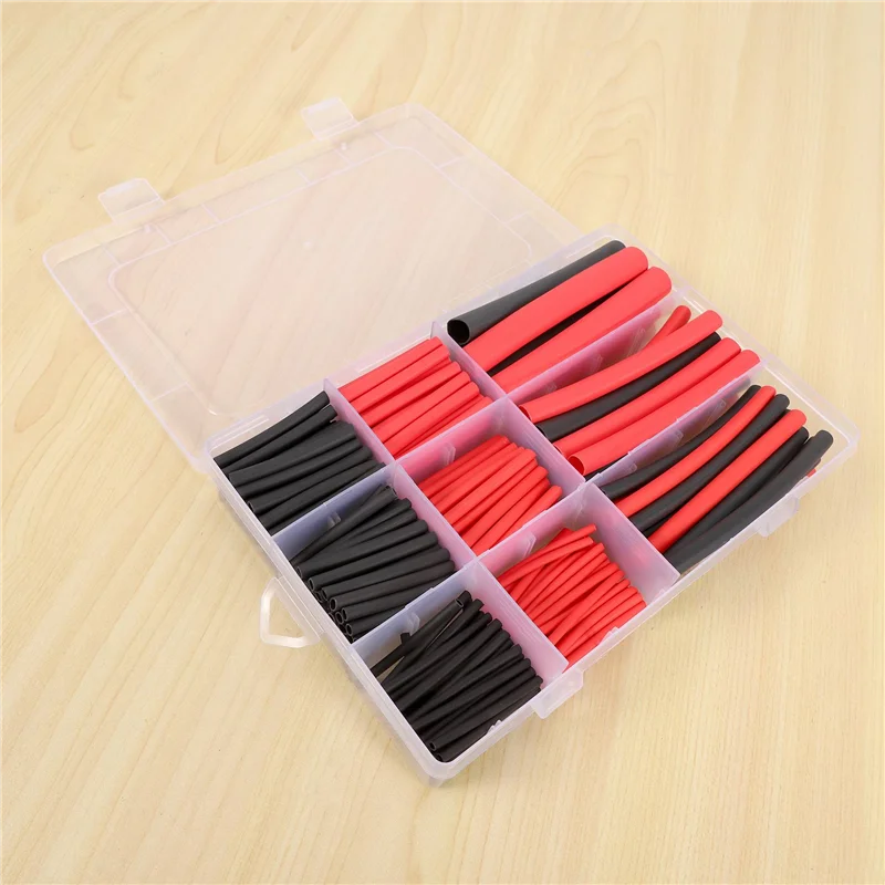 

New Shown-270Pcs 3:1 Dual Wall Adhesive Heat Shrink Tubing Kit,Marine Wire Cable Sleeve Tube Assortment Heat Shrink Tubing Tube