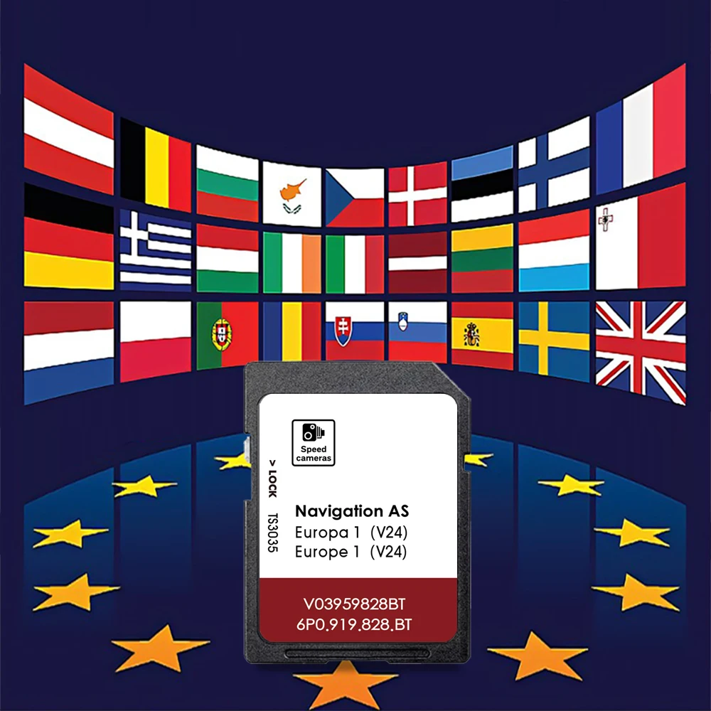 for Seat Alhambra Arona Ateca Ibiza Leon Toledo Car Navigation MIB2 AS V24 32GB SD Card GPS Update Europe Map 2026