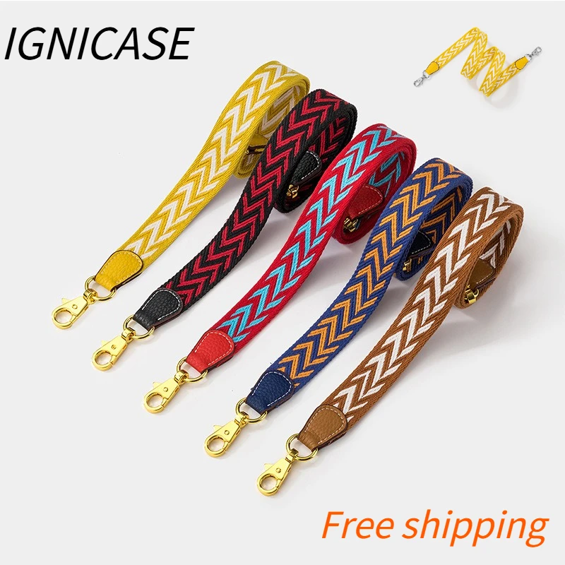IGNICASE Fashion Versatile Bag Cotton Thread Webbing Twill Fine Shoulder Strap Single Shoulder Crossbody Bag Bandwidth Versatile
