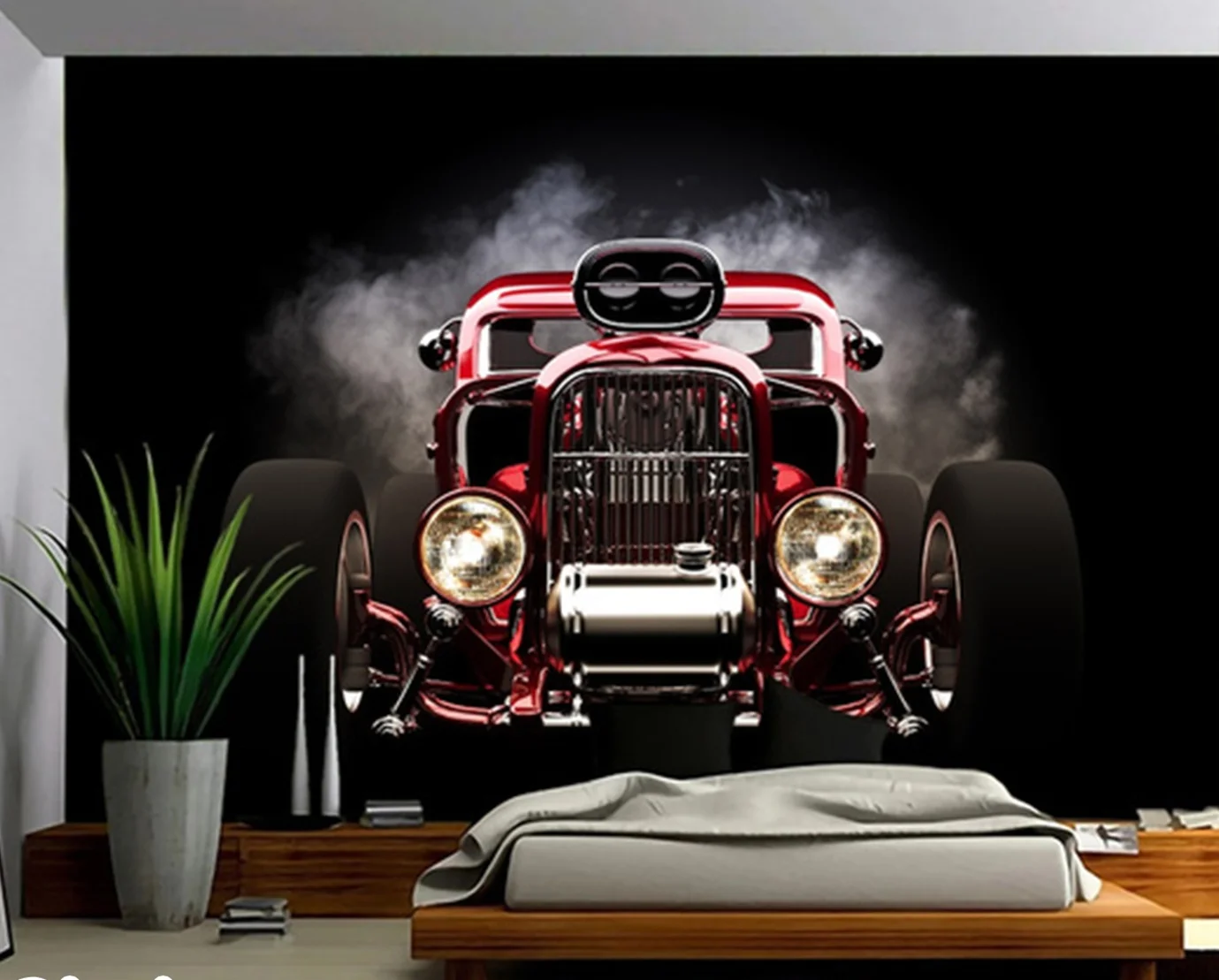 Hot Rod Tapestry Modified Car  Wall Hanging Art Bedroom Decoration Psychedelic   Curtain Background