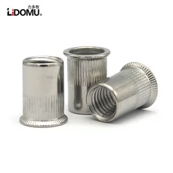 10/20Pcs Stainless Steel Rivet Nuts Countersunk Flat Head Set Nuts Insert Nut Threaded Rivet Rivet Nuts