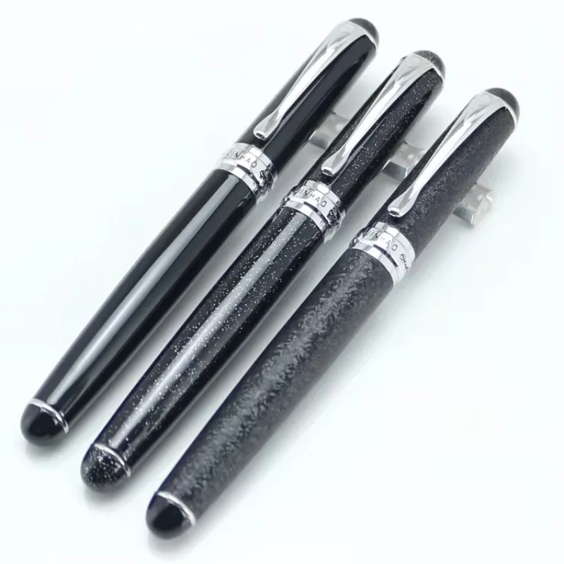 JINHAO 750 negro de alta calidad 0,5mm punta Rollerball pluma Clip de Metal bolígrafos de lujo Caneta papelería suministros escolares de oficina