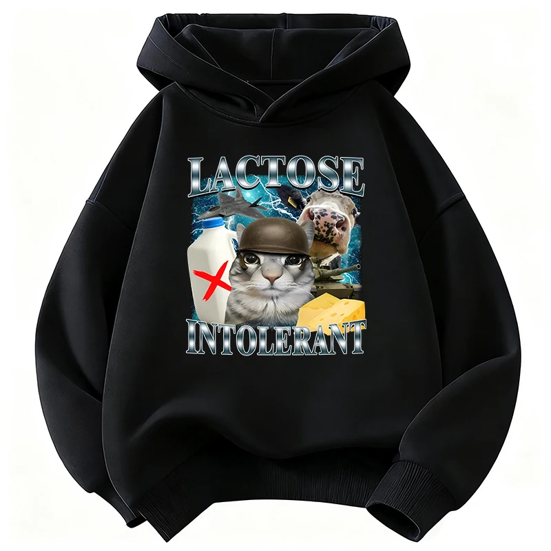 Modischer laktoseintoleranter Katzen-Kawaii-Design-Freizeitpullover, Kinder-Sweatshirt, süßer Kapuzenpullover für Jungen und Mädchen, Herbst und Winter