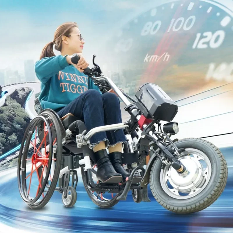 Golden Lily Manual Wheelchair Electric Drive Front Attachment Lithium Battery 80 Miles Range Aluminum Alloy Lightweight