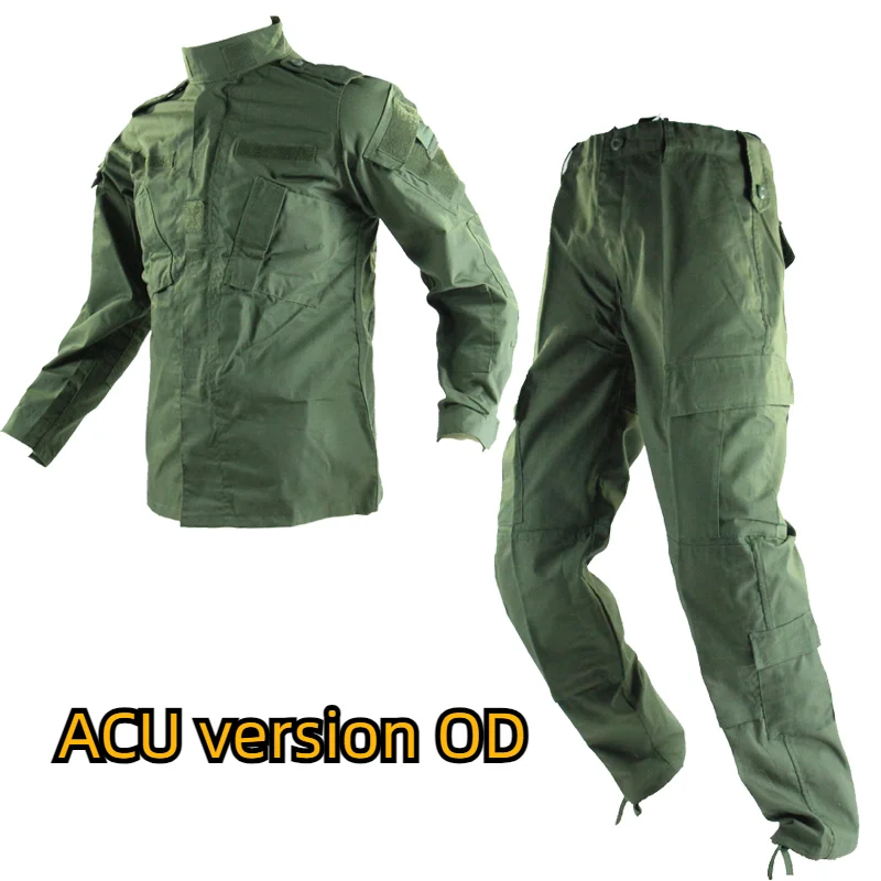 od-vetements-de-combat-costume-voyage-en-plein-air-camping-randonnee-manteau-pantalon-ensemble-coton-polyester-vichy