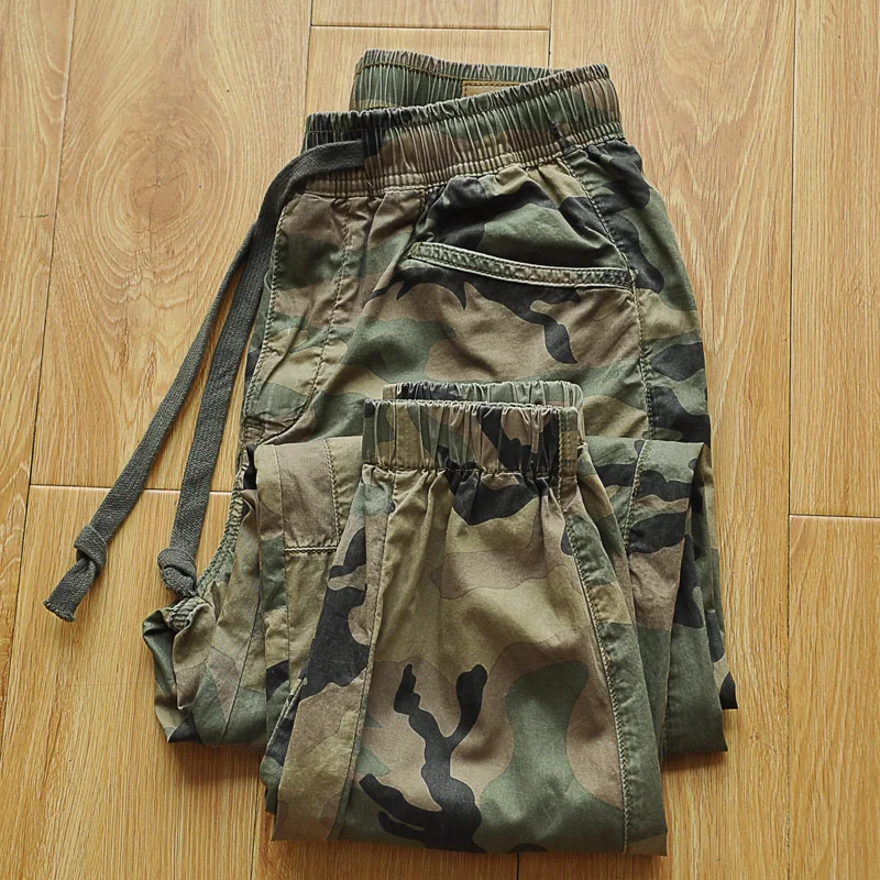 

Mens Camouflage Work Trousers Wear-Resistant Dirt-Proof Spring Autumn Loose Fit Long Pants Youth Casual Fashion