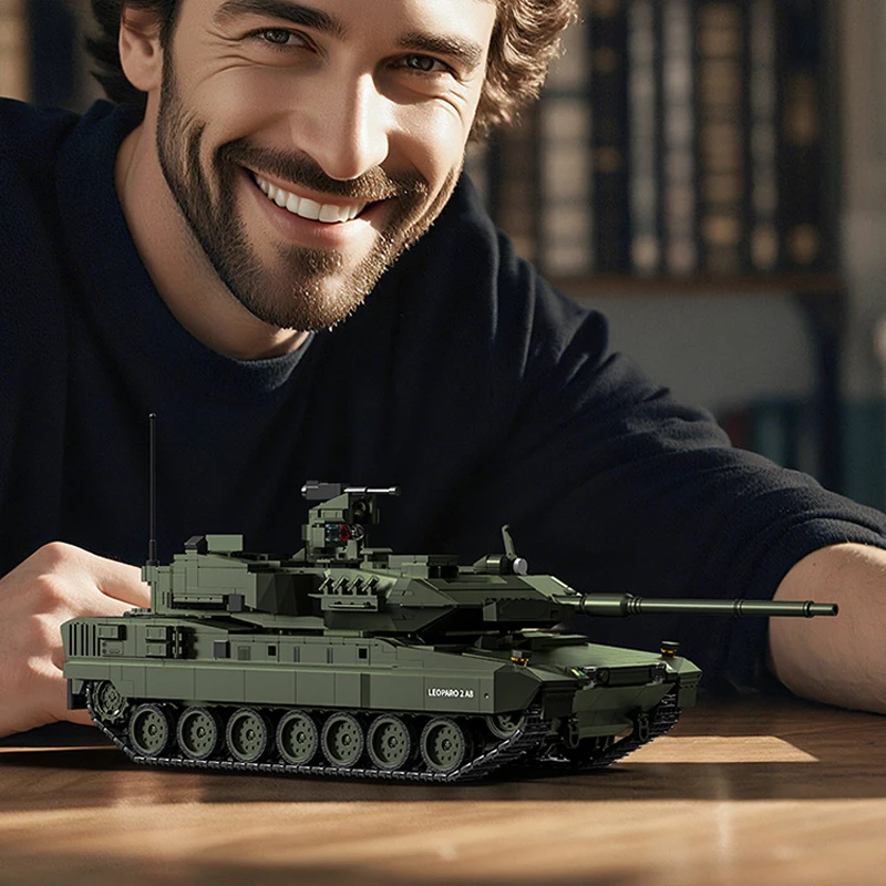 

В НАЛИЧИИ Военный RC Leopard 2A8 Основный боевой танк Строительные блоки Кирпичи Модель Сборка DIY Игрушки для мальчиков Рождественский подарочный набор