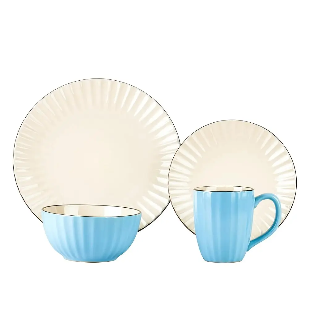 

Osita St Stoneware 16Pc Dinnerware Set, Blue