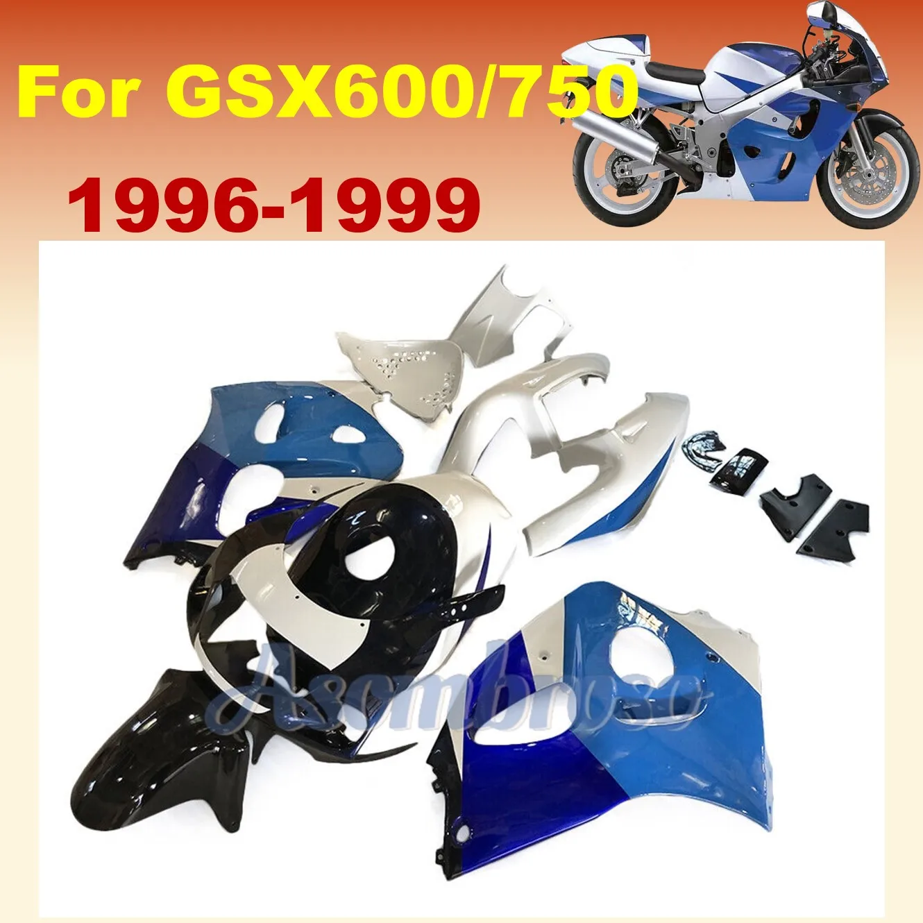 Kit de carenado de carrocería de moto deportiva para GSXR600 750 GSXR750 GSX-R600 1996 1997 1998 1999 2000 GSXR 600 96 97 98 99 00