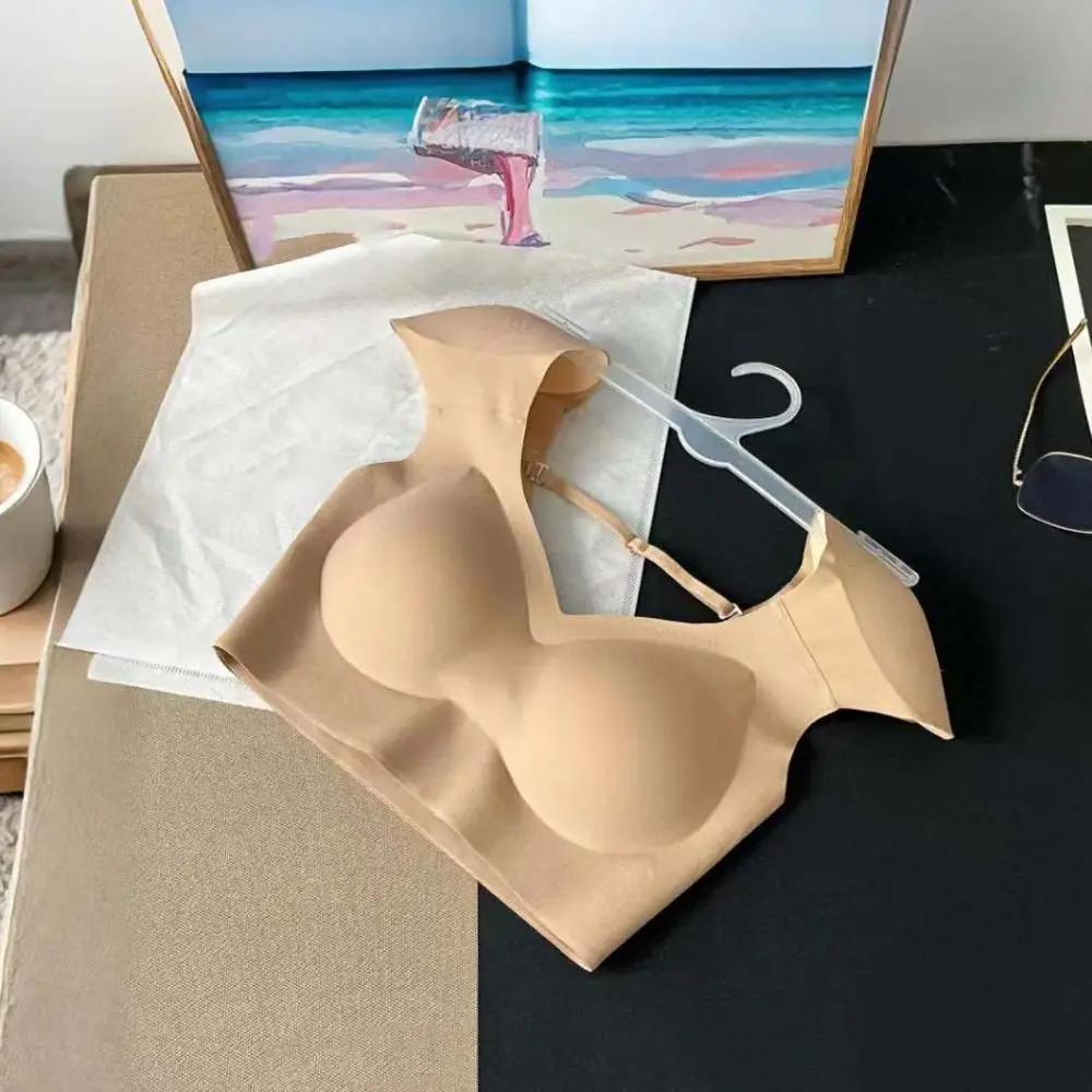 V-neck Right-angle Shoulder Bra Seamless Invisible Shoulder Pad Vest Chest Binder Bustier Wireless Bra Girls Shapewear