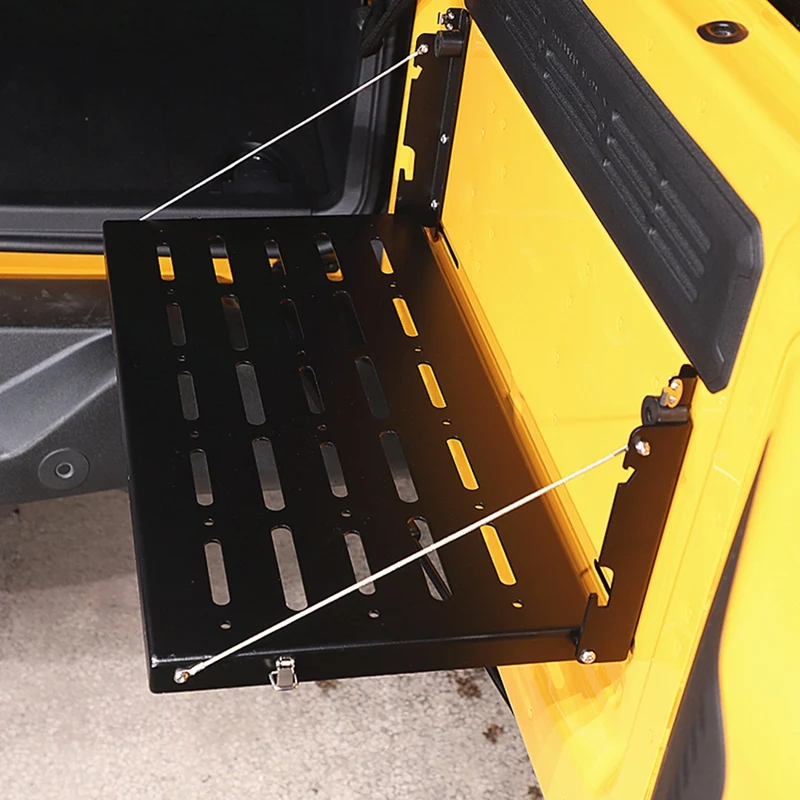 Tailgate Table Rear Door Foldable Cargo Storage Shelf Storage Rack For Ford Bronco 2021 2022 Accessories, Black