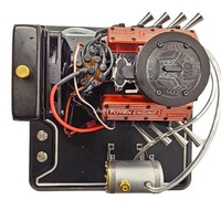 TOYAN V8 Gasoline Engine Model Base Suitable for Metal 28cc 4 Stroke Gasoline Engine Water Cooled Version Finished Product Toys