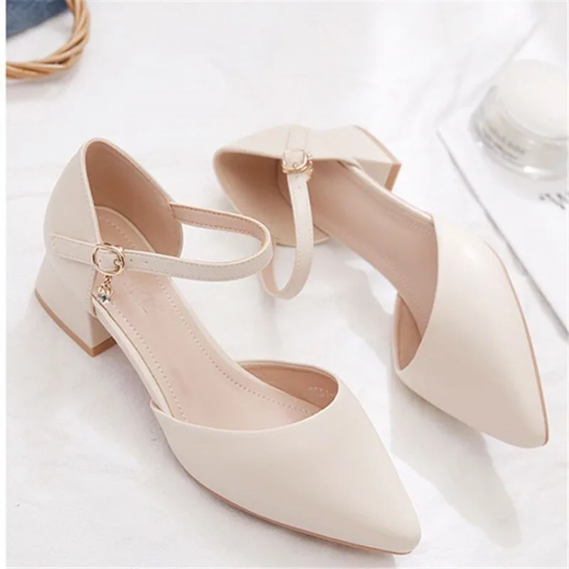 

Women's Mid Heel 3-5cm Chunky Heel PU Rubber Square Toe Shallow Mouth Low-Cut Single Shoes Fashion Casual Non-Slip Comfortable