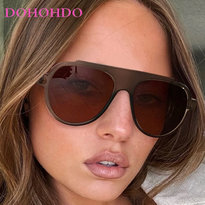

Fashion Pilot Sunglasses Women Retro Shades Men Punk Double Bridge Large Frame Sun Glasses Driving Glasses UV400 Lentes De Sol