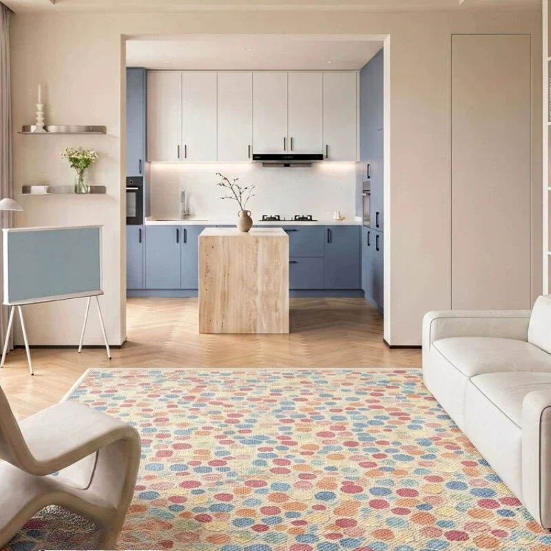 Dopamine Color Rugs for Bedroom Large Area Living Room Decoration Soft Carpet Washable Bedside Floor Mat Anti-slip Cloakroom Rug