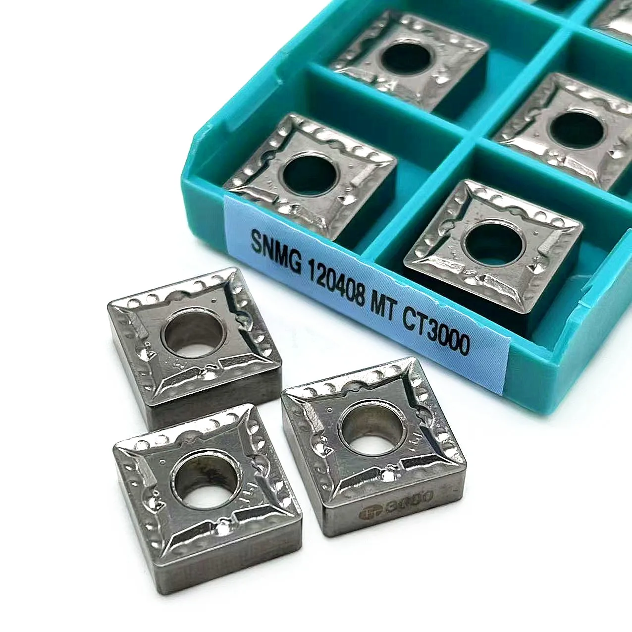 ตัวแทรก mesin bubut CNC สำหรับสแตนเลสสตีลเครื่องมือตัด SNMG1204เอ็มที CT3000ภายนอก
