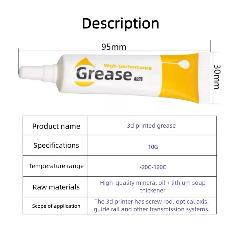 3D Printer Grease Lubricating Oil, Reduce Noise Good for Creality Ender3 Bambu Lab P1 X1 Elegoo Anycubic 3D Printer Accessories