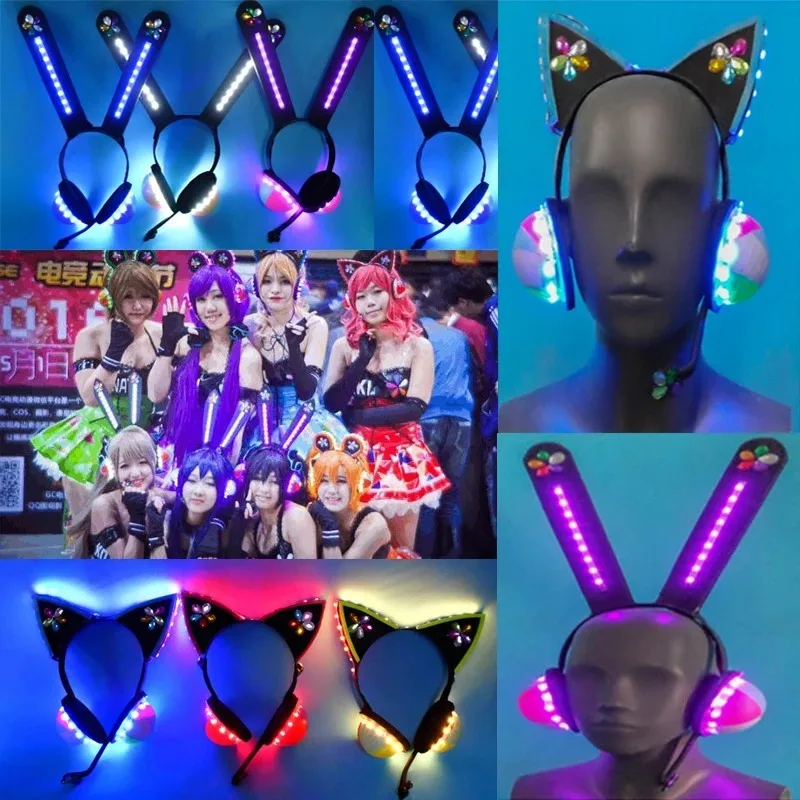 NEW Love live Cyber Idolized LED Headset/headphone cosplay prop All members headpiece can be lighted for Halloween party PROPS