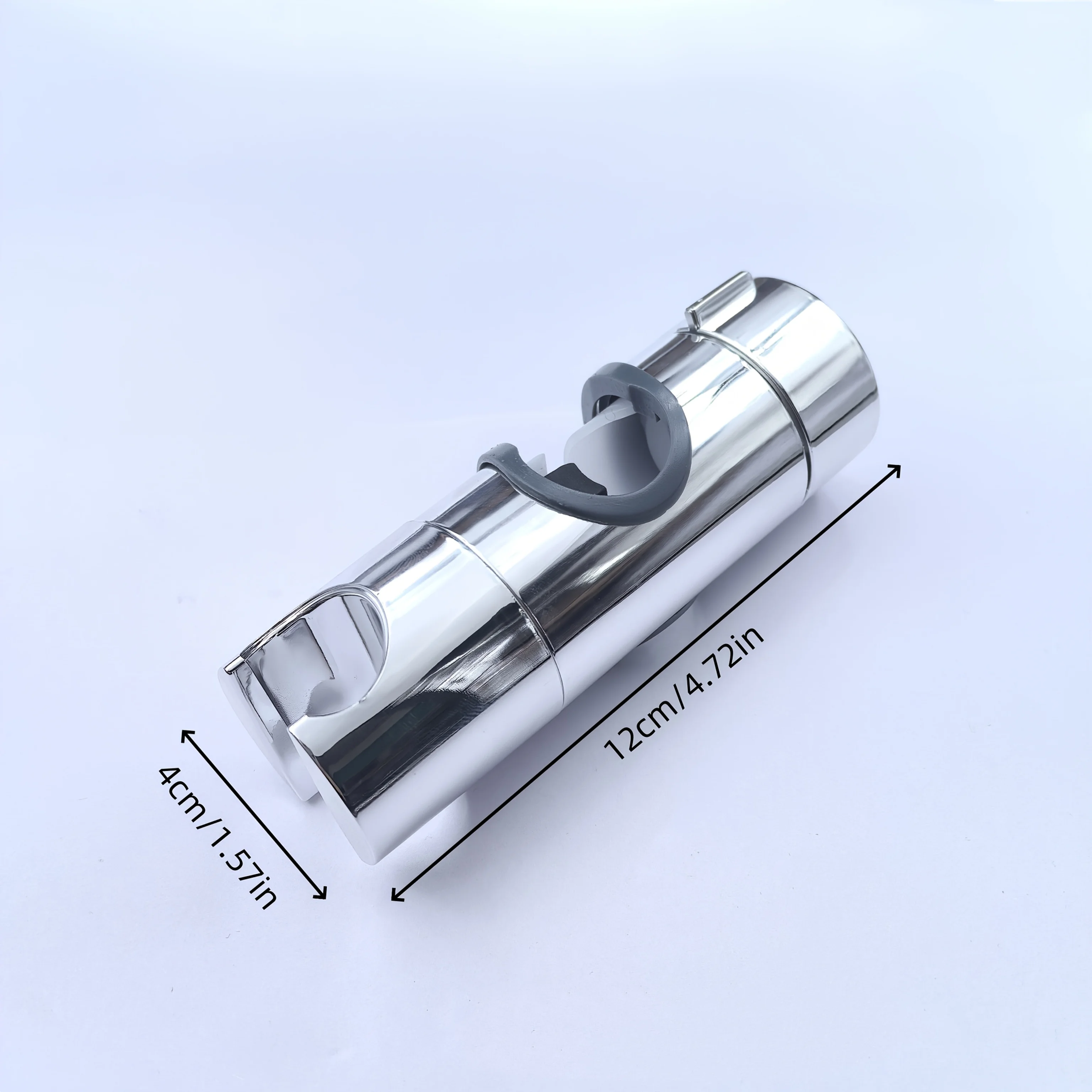 Chrome Shower Head Holder with Adjustable Clamp - Wall Mounted, Classic Style, Suitable for Various Shower Heads