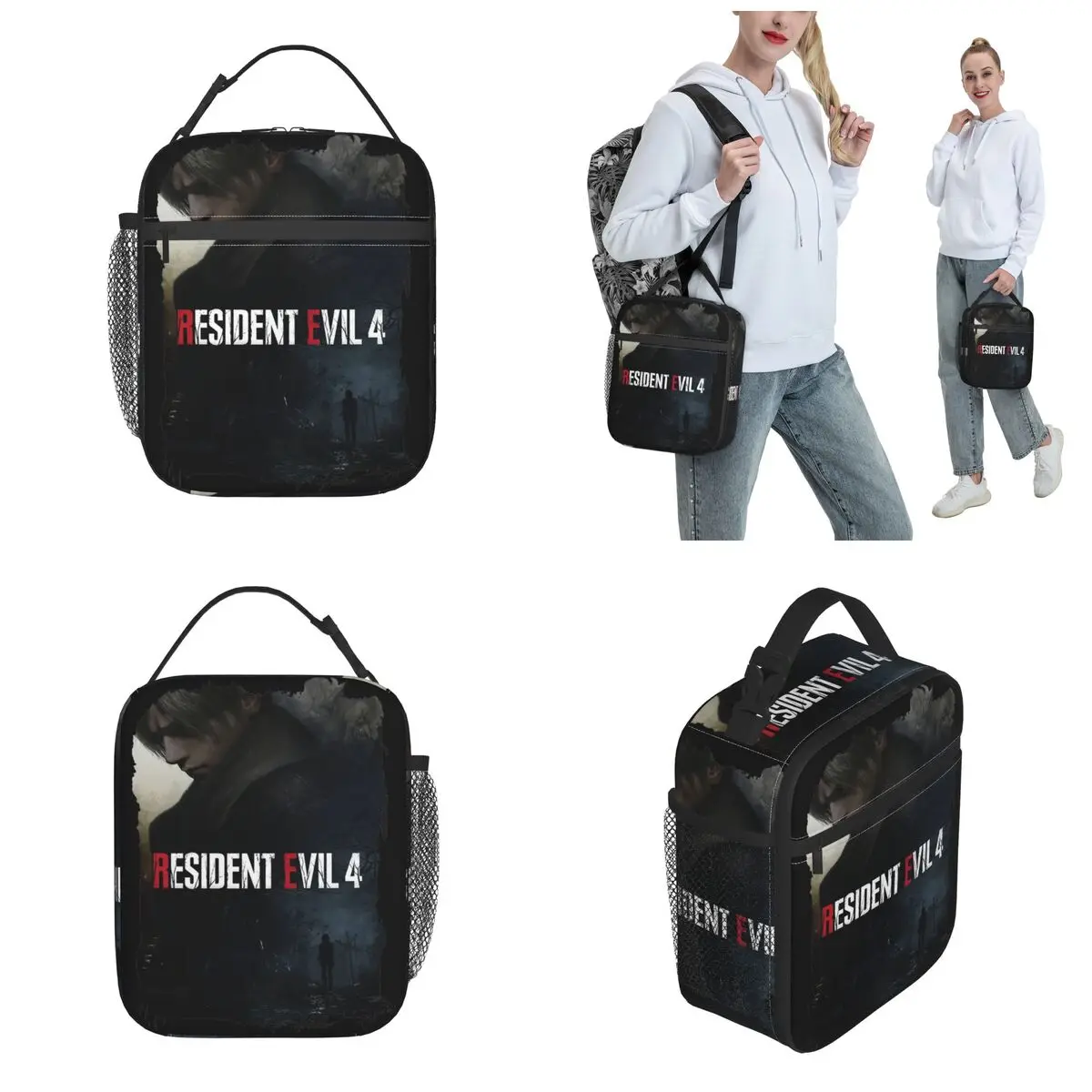 Resident Evils 4 Leon Kennedy Accessories Insulated Lunch Bag For Travel RE4 Games Food Box Portable Cooler Thermal Lunch Boxes