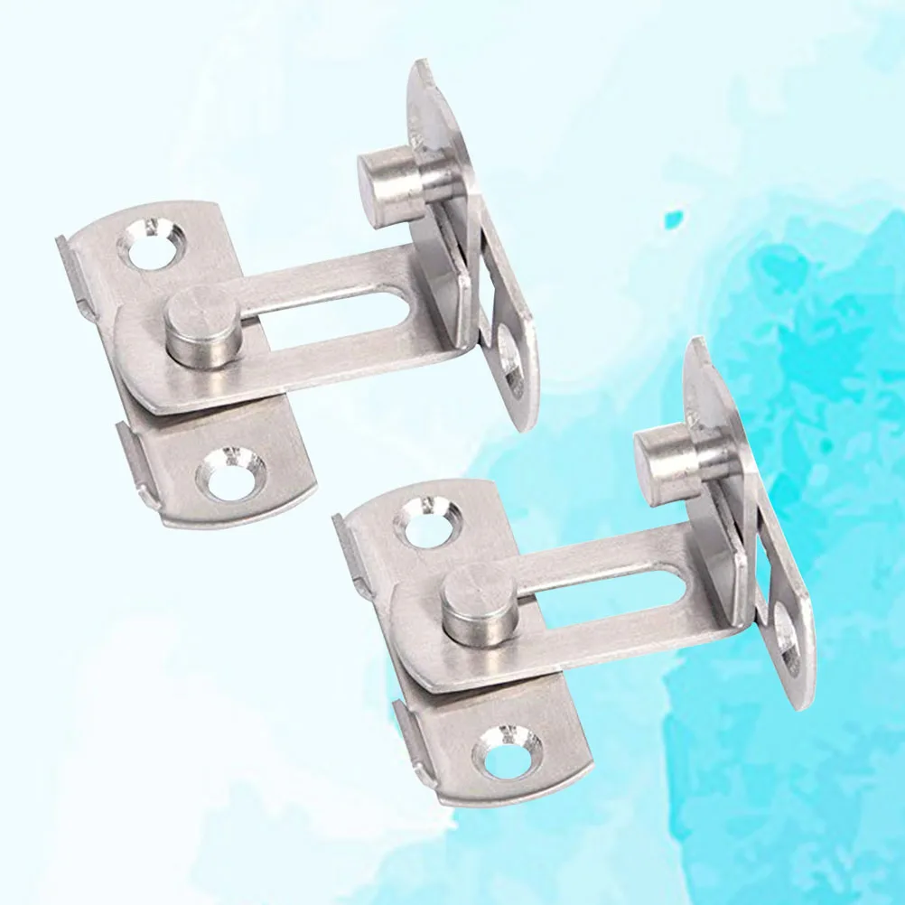 

2 pcs Stainless Steel Door Buckle Durable Sliding Lock Right Angle Latch Bolt For Doors Cabinets Furniture Pet Cages Hardware