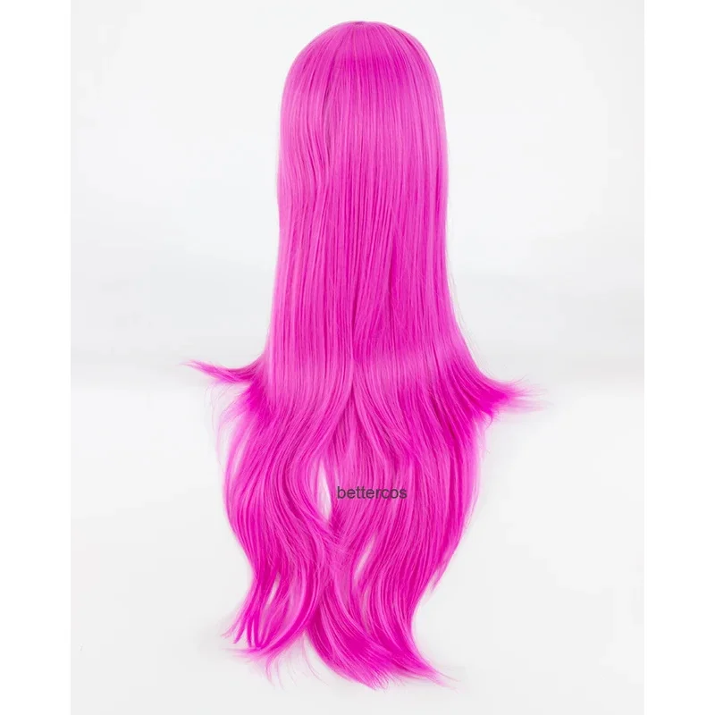 Cyjojojo's bizarre adventure vento dourado diavolo peruca cosplay 80cm longo rosa vermelho resistente ao calor peruca de cabelo sintético + touca peruca