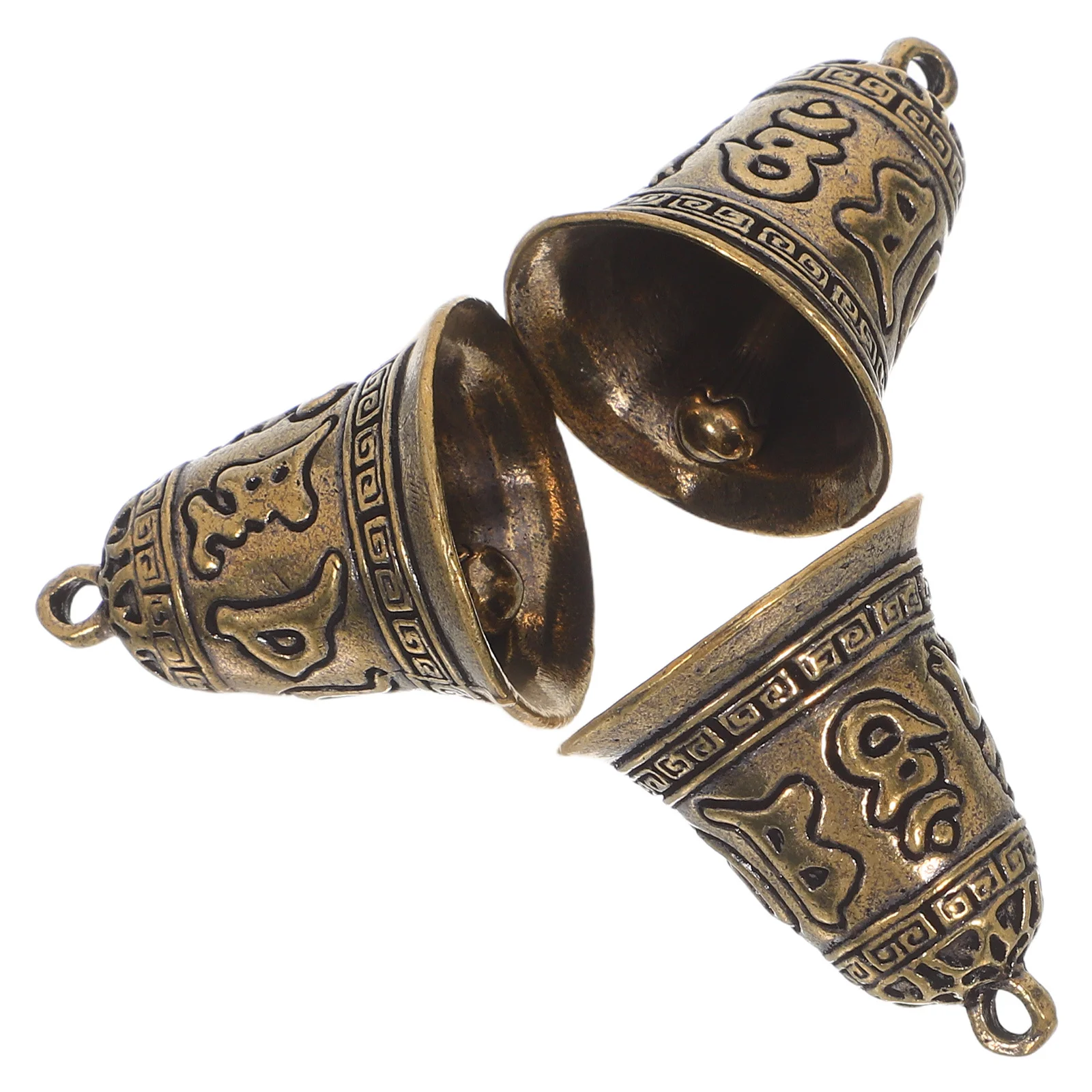 

3pcs Brass Lection Bell Decor Golden Pendants Sterling Silver Earrings DIY Hanging Craft Bags Charm Vintage Accessories Jewelry